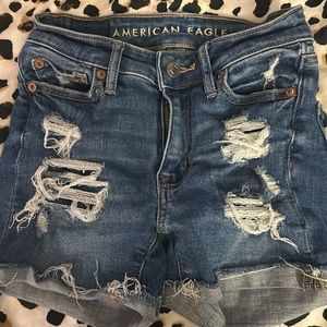 American Eagle dark wash jean shorts